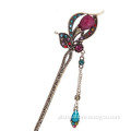 Fashion korean hair pin vintage royal tulip pattern alloy crystal awholesale hair clasp deco accessory for women HF81458